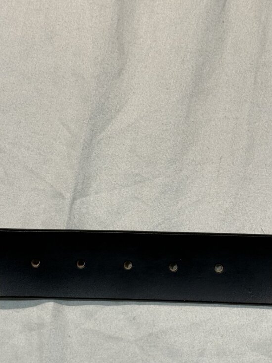 Gucci Interlocking GG Engraved Buckle Belt Black Leather Gold Size 44/110 main image 6